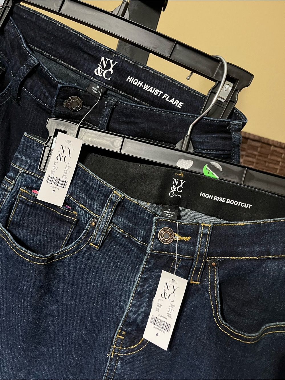 New York & Company Jeans Bundle (2) -Size 6 High Waist Flare & High Rise Bootcut - Picture 3 of 9